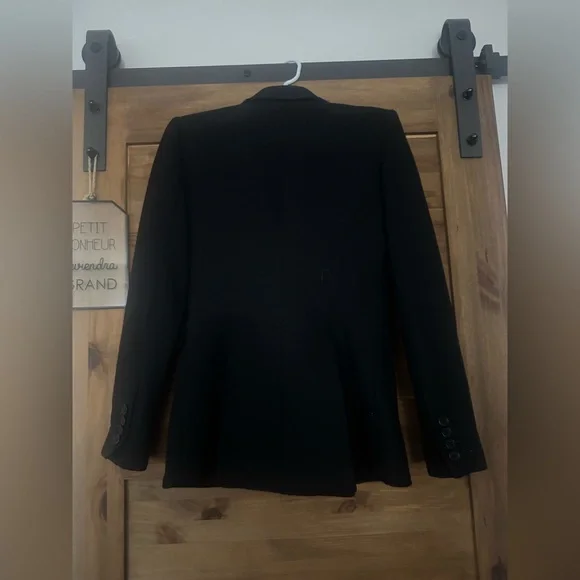 Smythe Black One Button Blazer les vestes size 2 long shawl coller blazer - Picture 7 of 13